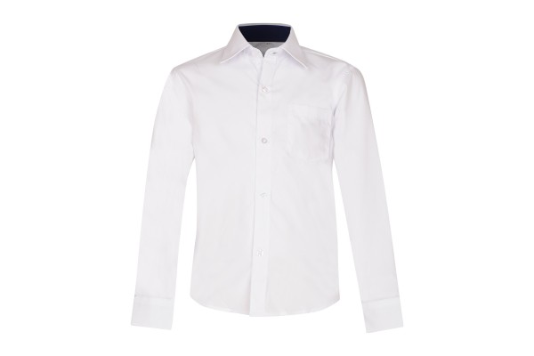 Balti, siaurinto modelio marškiniai ilgomis rankovėmis 122-158 d.